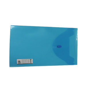 Папка конверт с кнопкой  малая Брауберг (240*190)прозр.синяя 22402